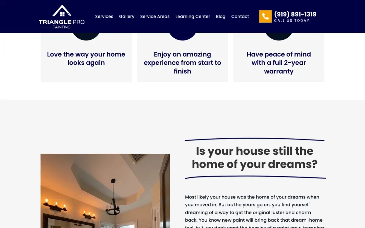 Service promises and the "home of your dreams" section