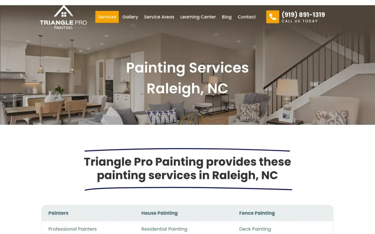 Painting Services Raleigh, NC page