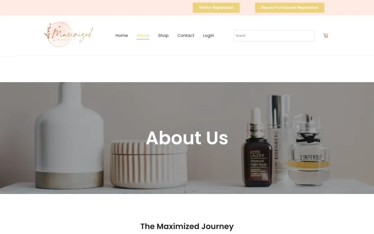About Us page: The Maximized Journey