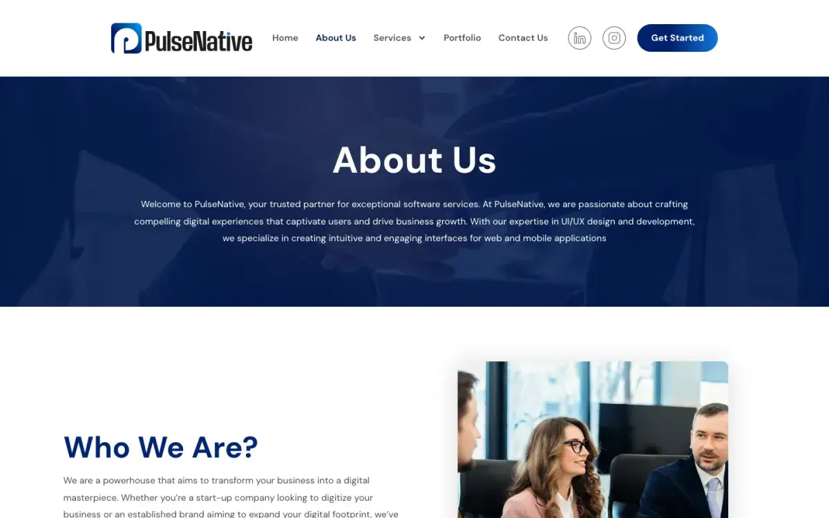 About Us page: Who We Are
