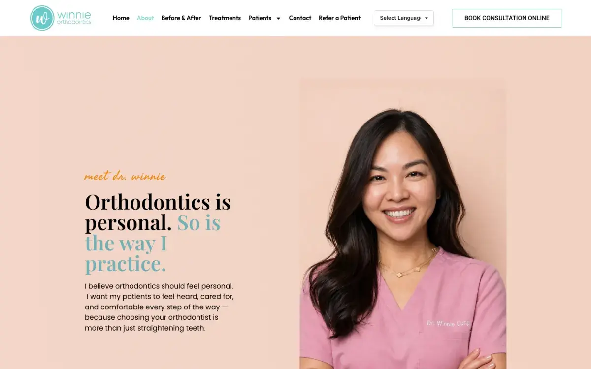 About page: Orthodontics is personal