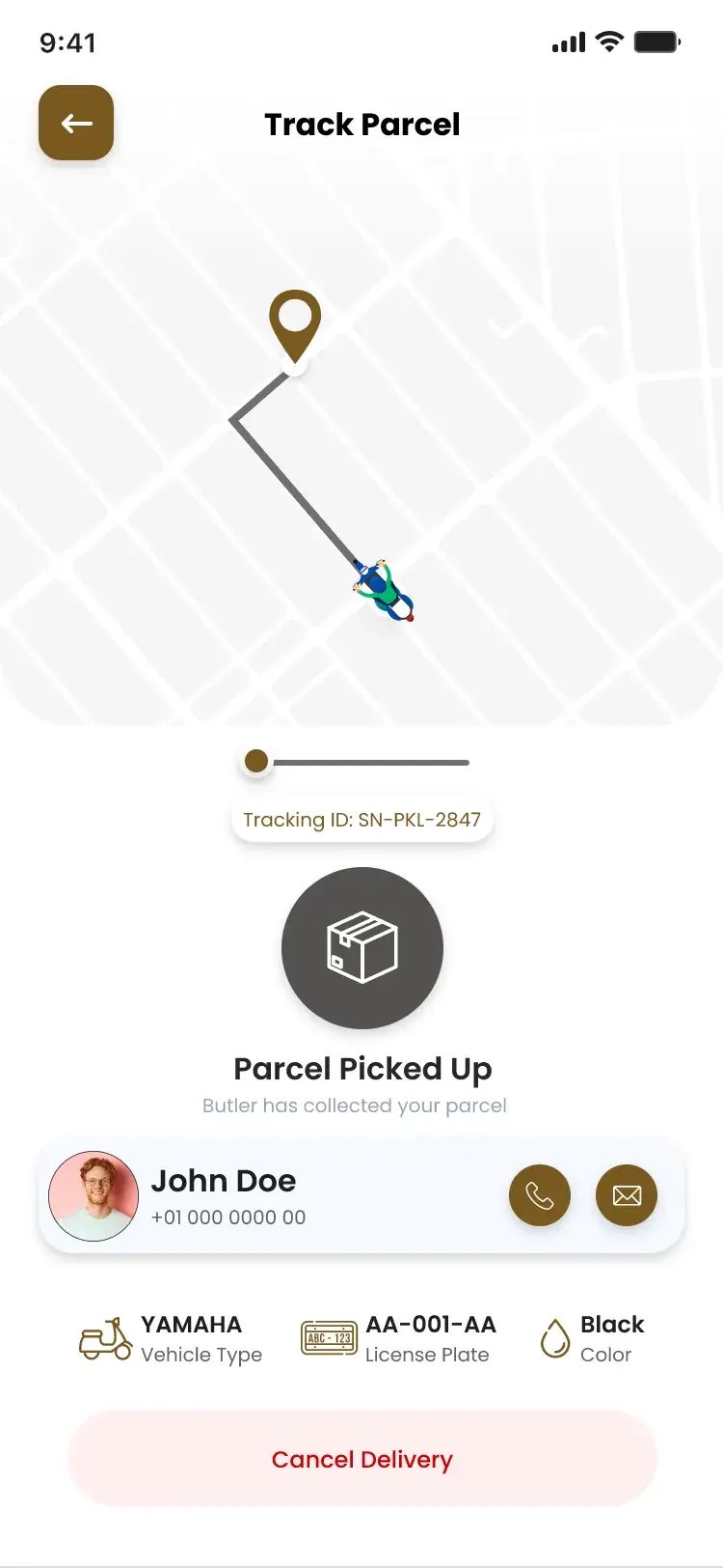 Track Parcel map after the parcel has been picked up