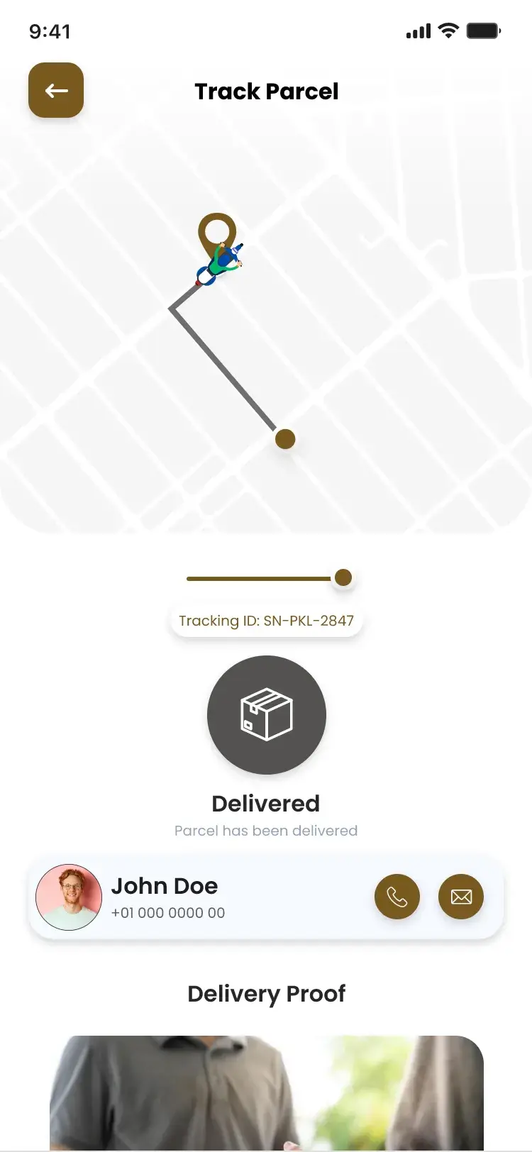Track Parcel marked Delivered with the delivery proof photo