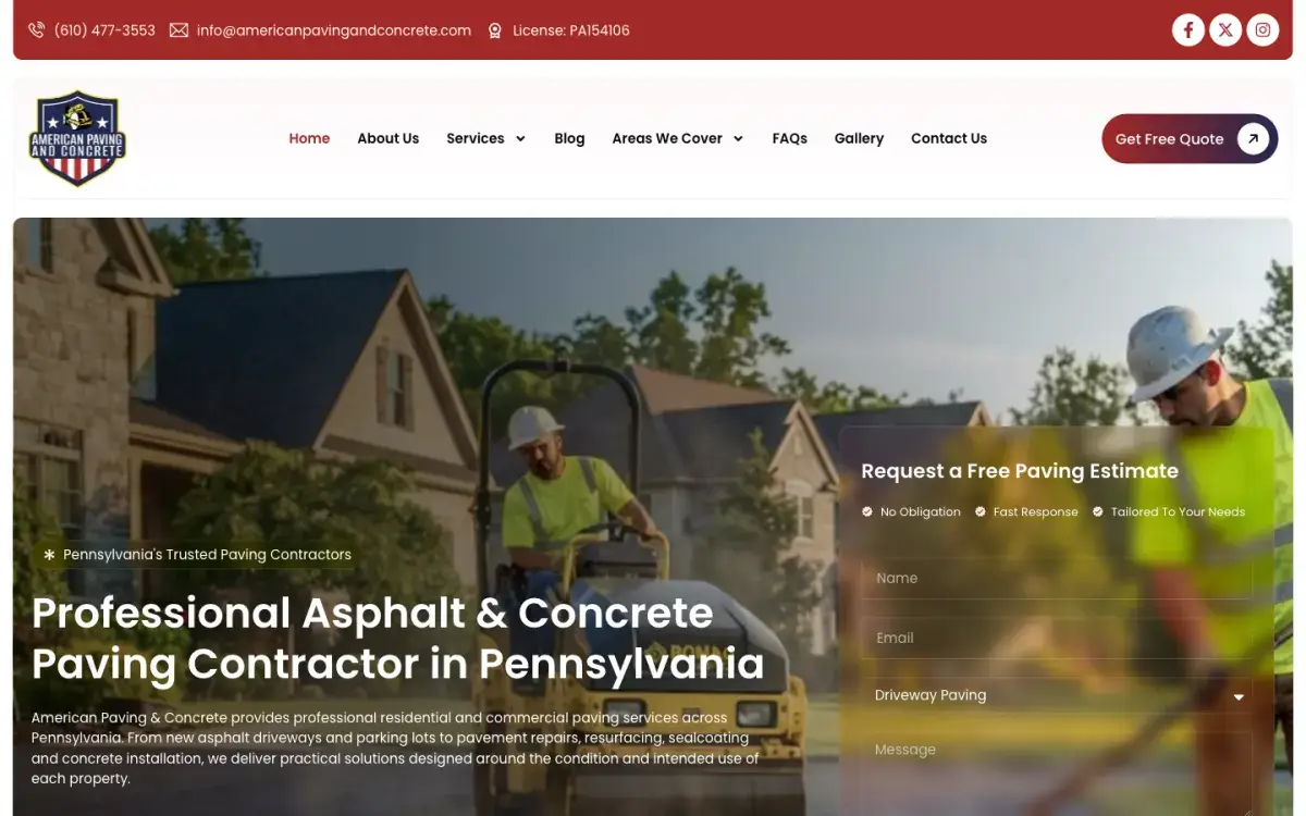 American Paving & Concrete homepage