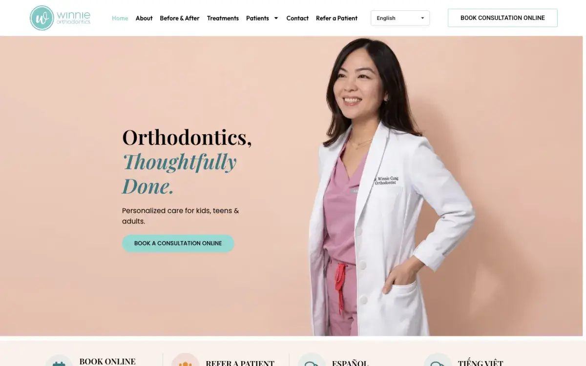 Winnie Orthodontics homepage