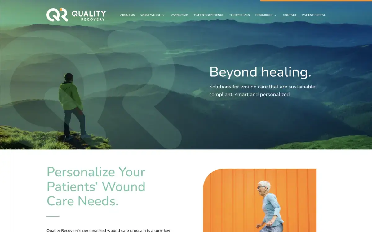 Quality Recovery wound care homepage