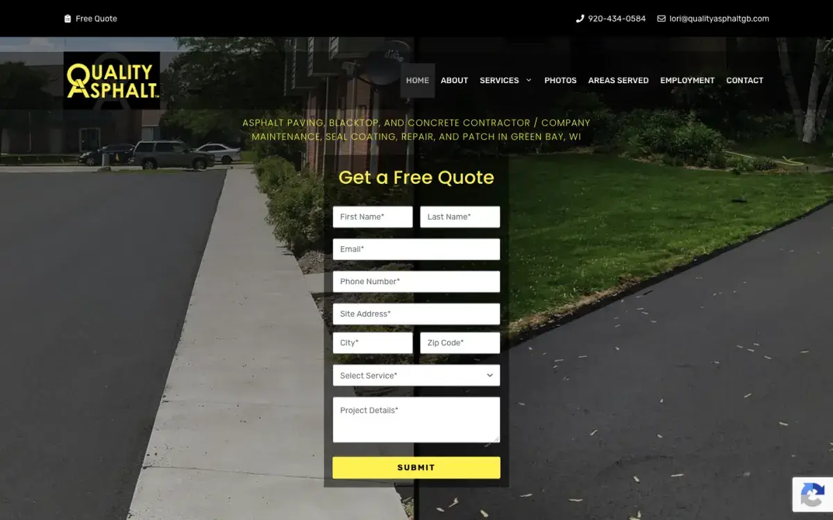Quality Asphalt paving homepage
