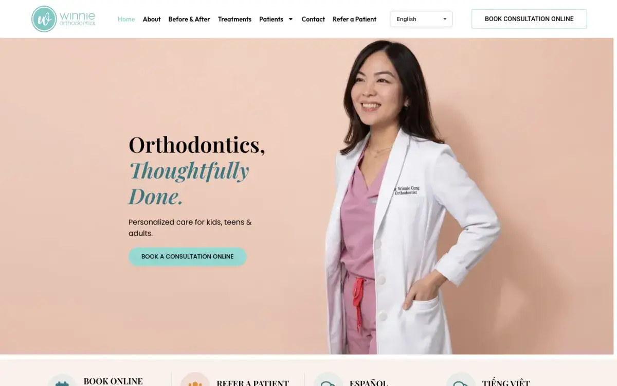 Winnie Orthodontics homepage